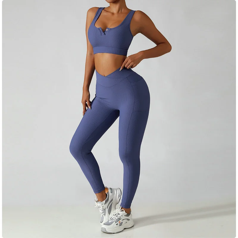 Active Wear Women Bra And Legging Yoga Two Pcs Set - Image 9