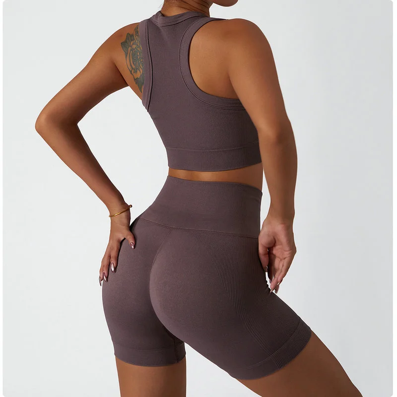 High Waist Gym Shorts Running Seamless Yoga Pants - Image 3