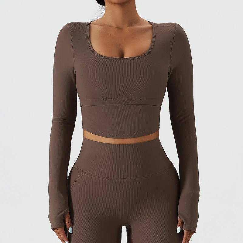 cropped long sleeve top 091-009