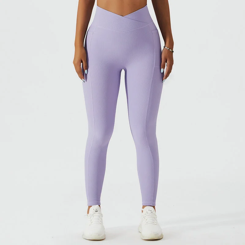 ribbed high waisted leggings 077-002