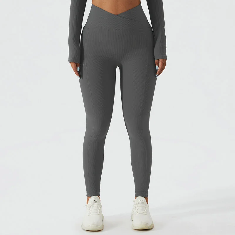ribbed high waisted leggings 077-008