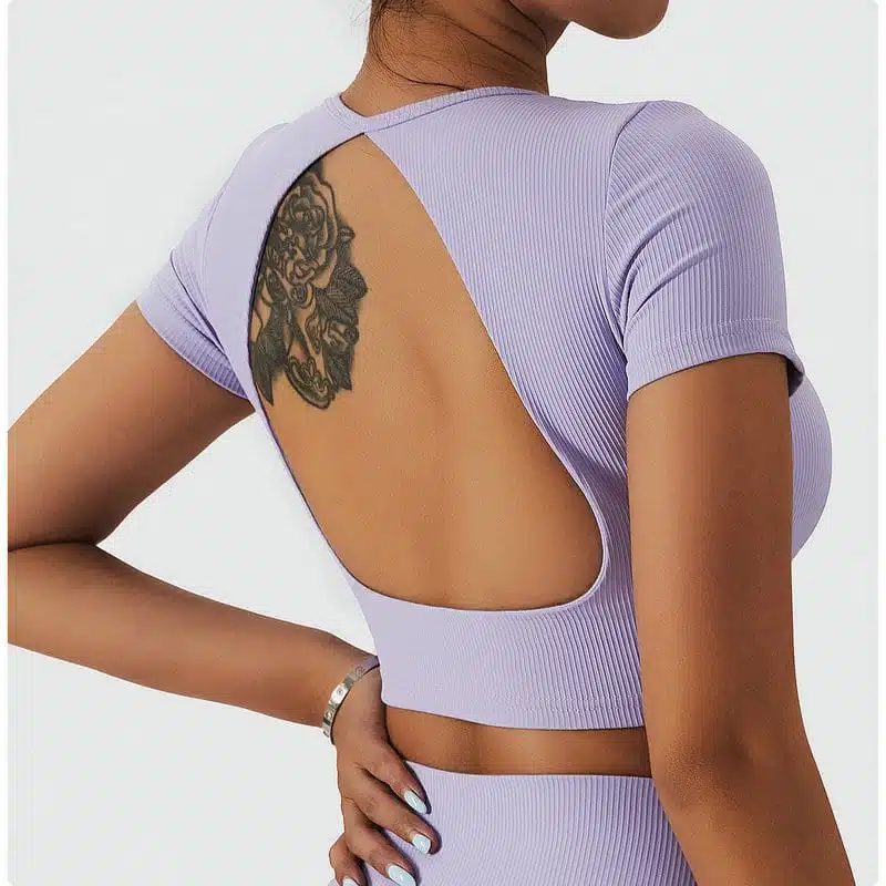yoga tops with built in bra 080-003