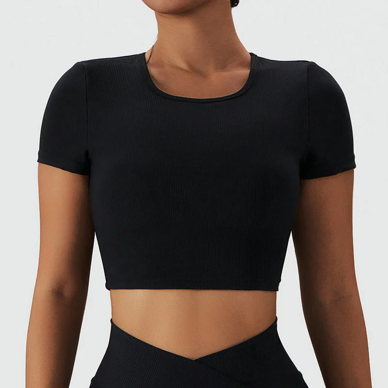 yoga tops with built in bra 080-002