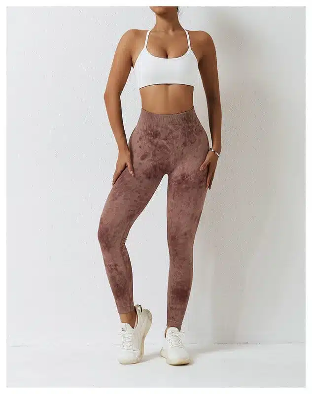 Butt Lifting Pants Printed Colorful Seamless Yoga Gym Leggings - Image 13