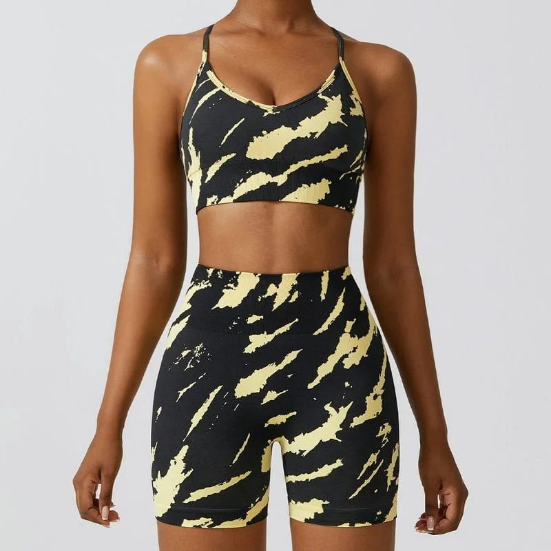 camo yoga two pieces set 159-002