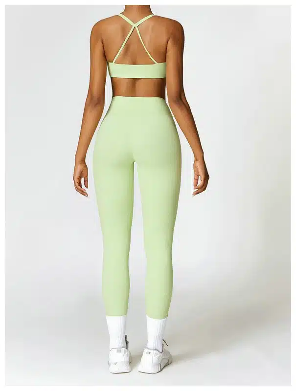 high waisted leggings and sports bra set 182-024