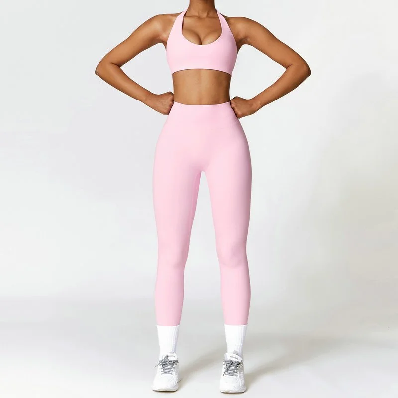 high waisted leggings and sports bra set 182-034